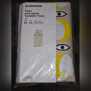 IKEA Glödande Twin Size Duvet And Pillowcase Set Cotton / Lyocell Eye Moon